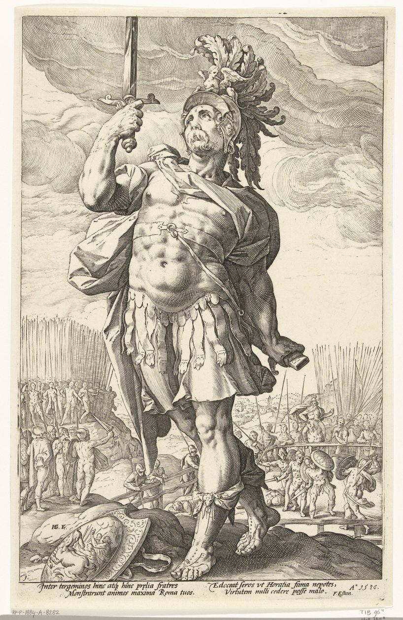 Publius Horace De Romeinse helden (serietittel) av Hendrick Goltzius