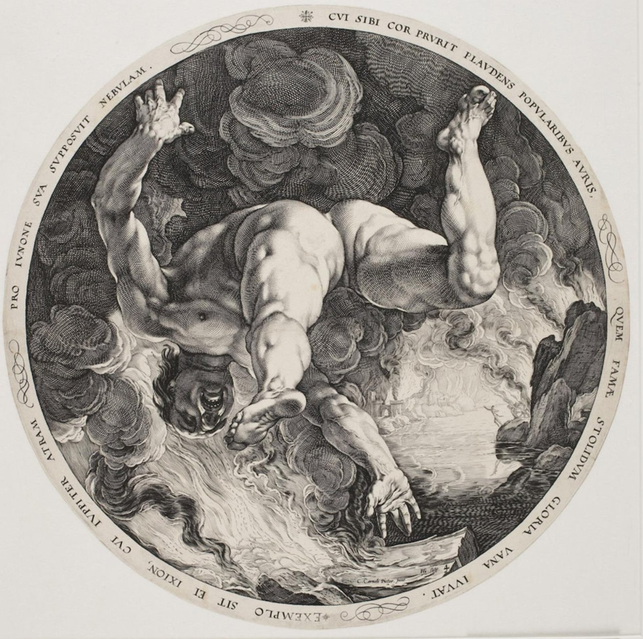 De fire Disgracers - Ixion av Hendrick Goltzius