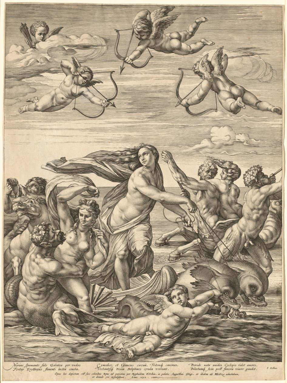 Galateas triumf av Hendrick Goltzius after Raphael