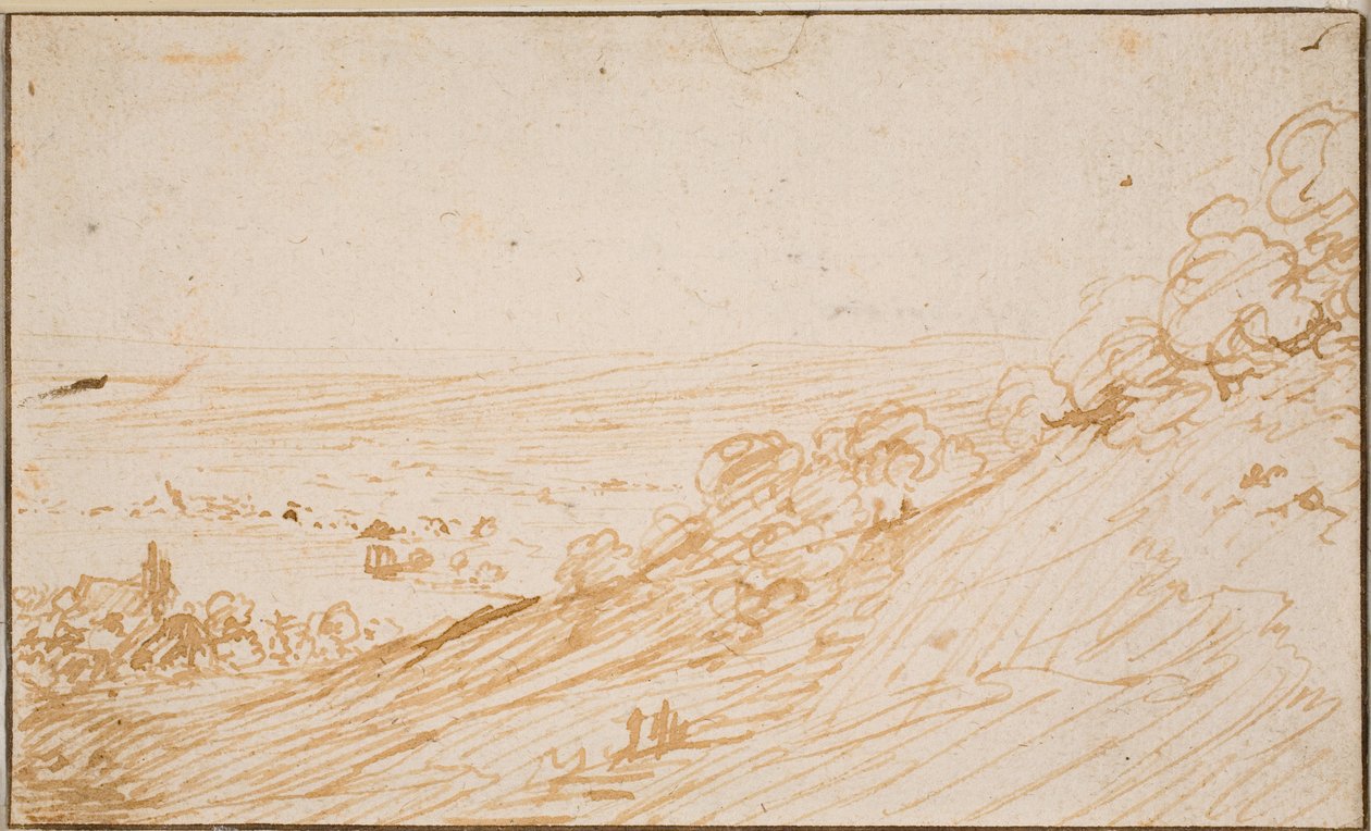 Landskap med skråning av Hendrick Goudt
