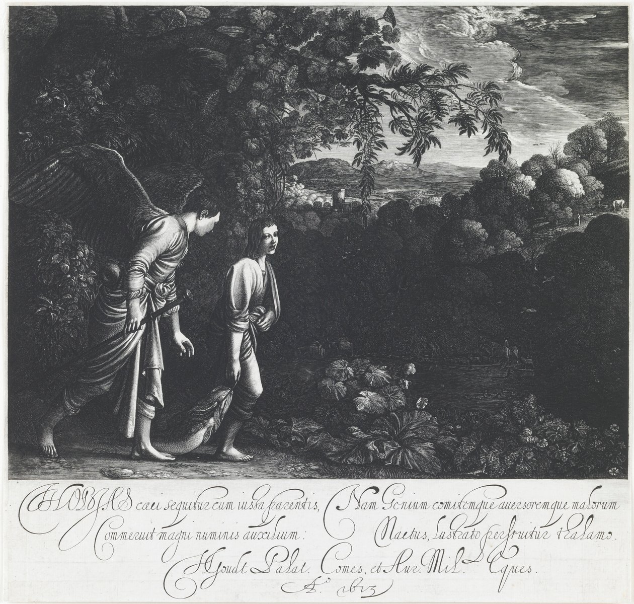 Tobias med engelen av Hendrick Goudt