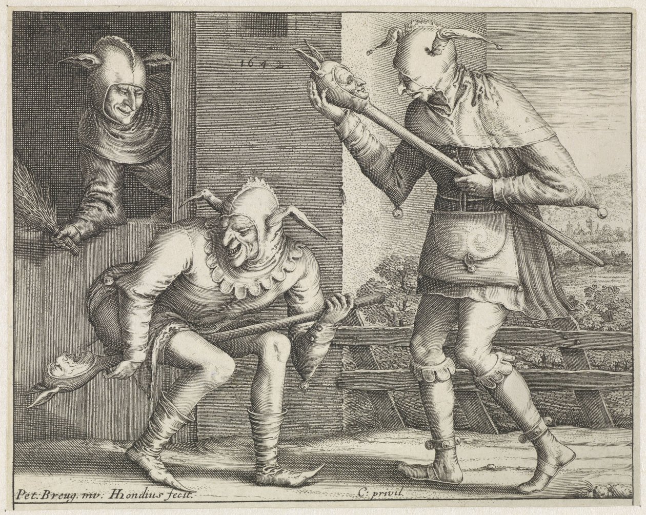 Tre idioter Crazy (serietittel) av Hendrick Hondius (I)