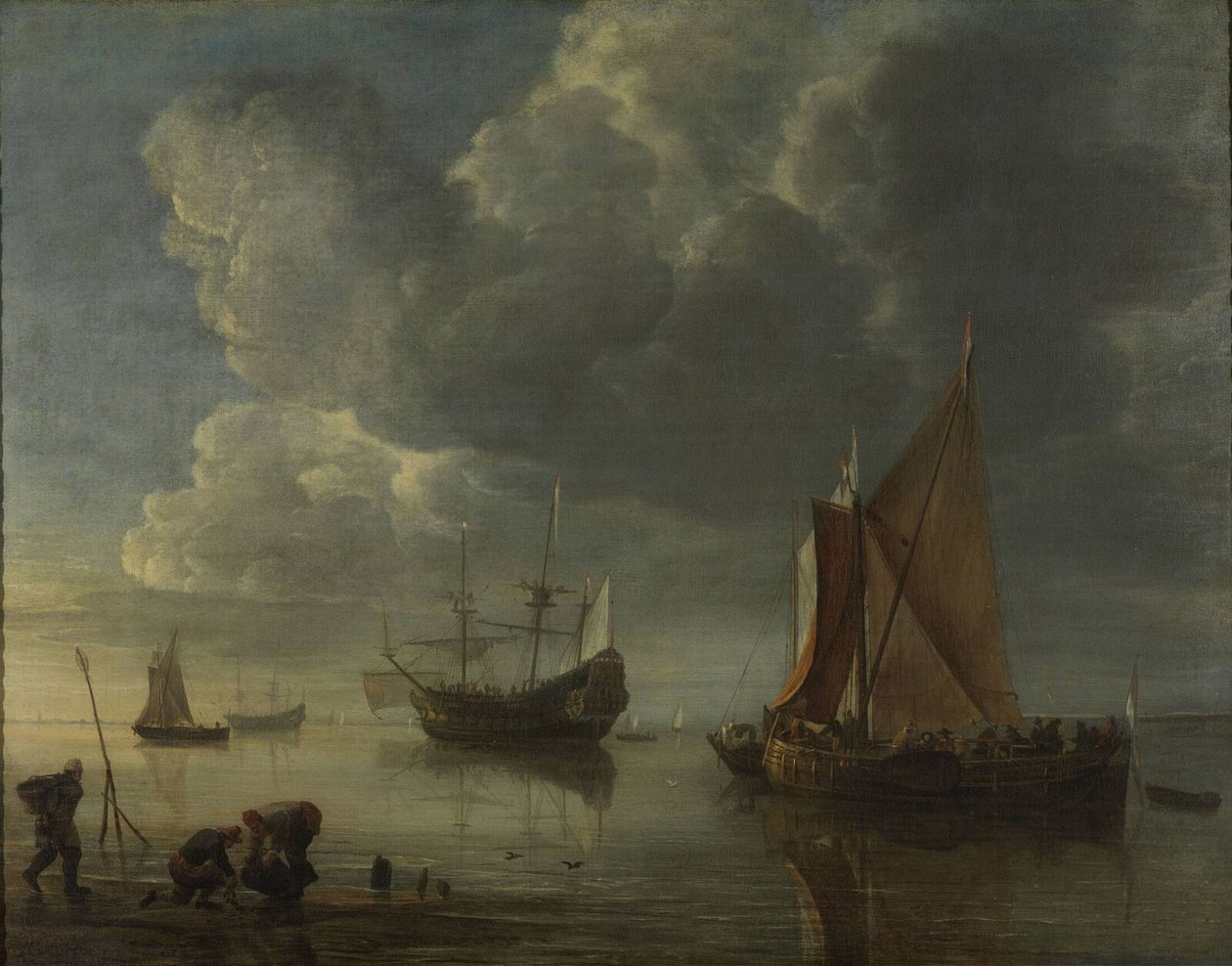 Et stille hav, 1655-1657 av Hendrick Jacobsz. Dubbels