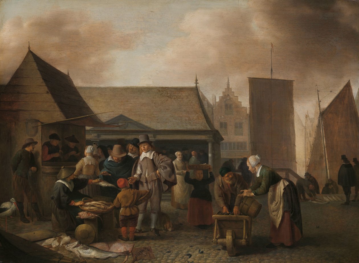 Fiskemarked av Hendrick Martensz. Sorgh