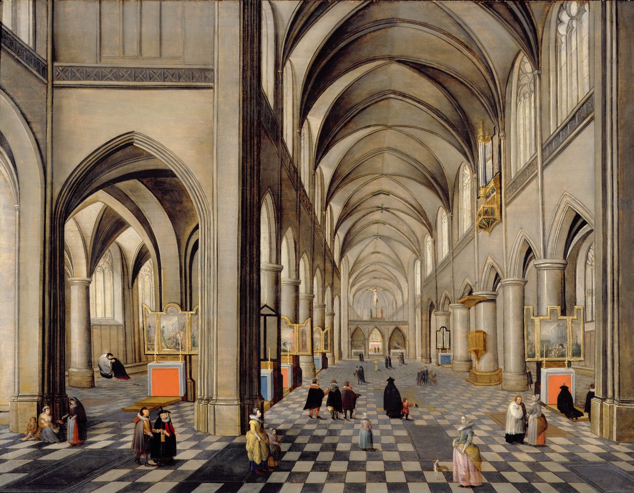 Interiøret i en gotisk kirke av Hendrik the Younger Steenwyck