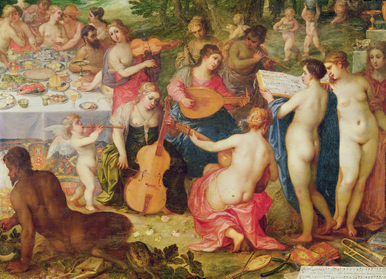 The Banquet of the Gods (detalj av 71720) av Hendrik van the Elder Balen