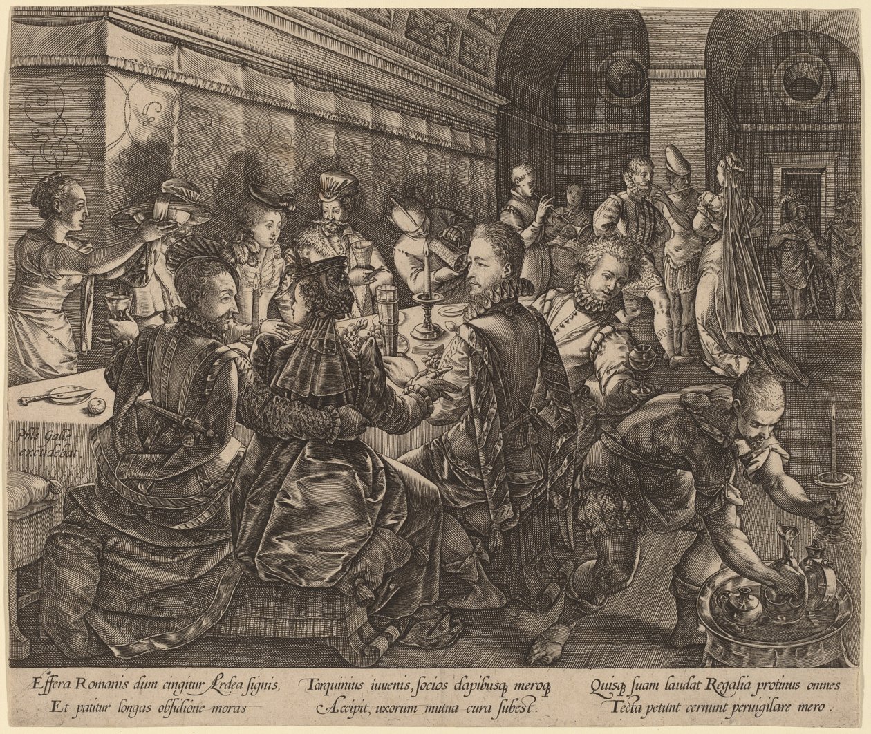 Bankett i huset til Tarquinius Collatinus av Hendrik Goltzius