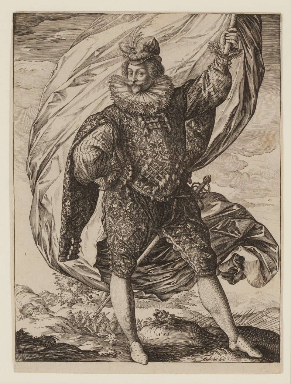 Flaggbærer Gerrit Pieters Ruicharer av Hendrik Goltzius