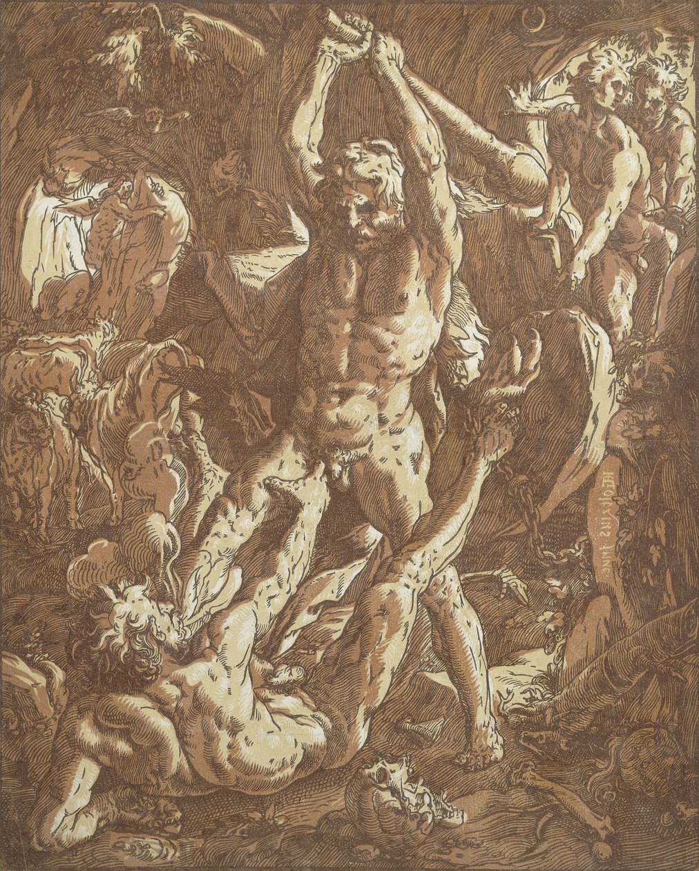 Hercules dreper Cacus, av Hendrik Goltzius