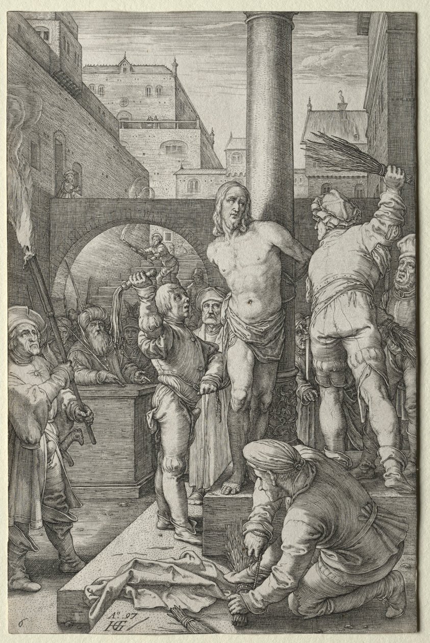 Flageleringen fra The Passion. av Hendrik Goltzius