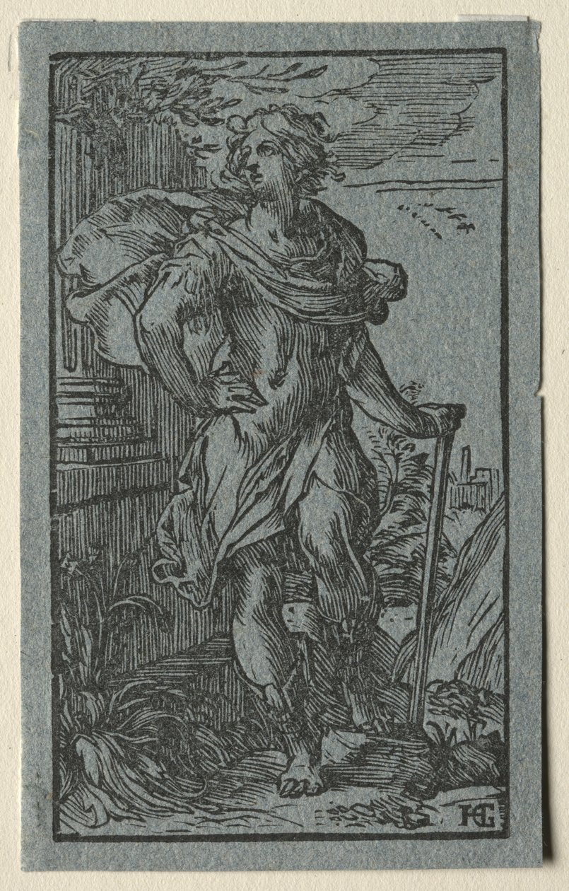 Ung mann står. av Hendrik Goltzius