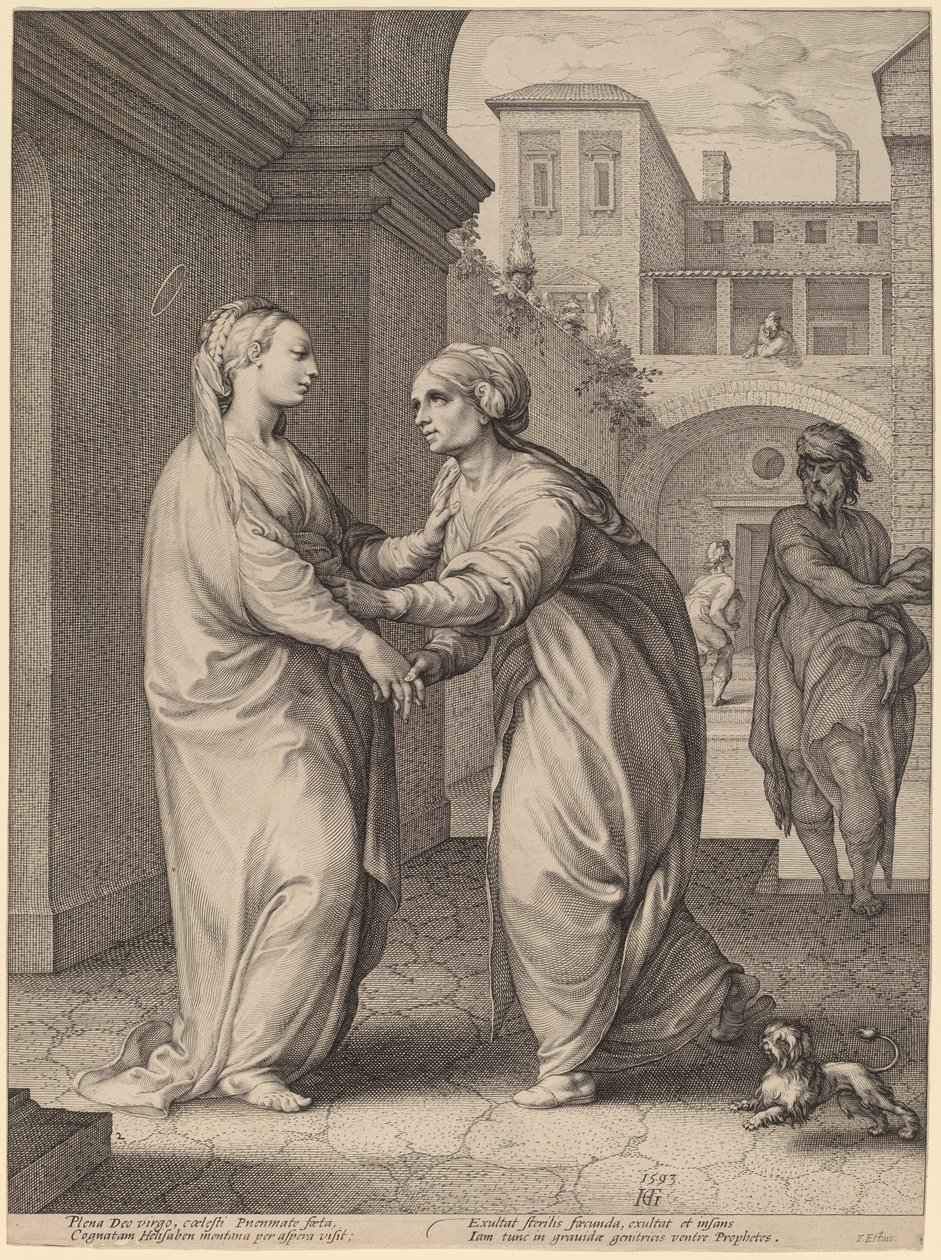 Besøket av Hendrik Goltzius in the style of Parmigianino