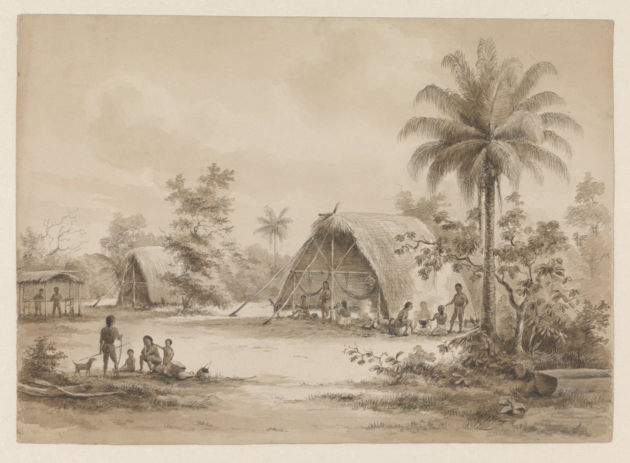 Camp of the Arawaks of the Caribbean av Hendrik Huygens