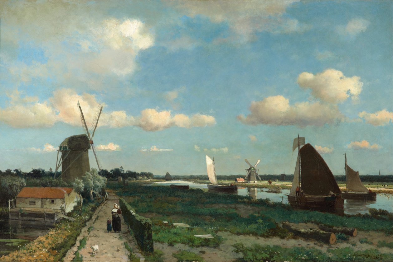 Pull vliet, 1870 av Hendrik Johannes Weissenbruch