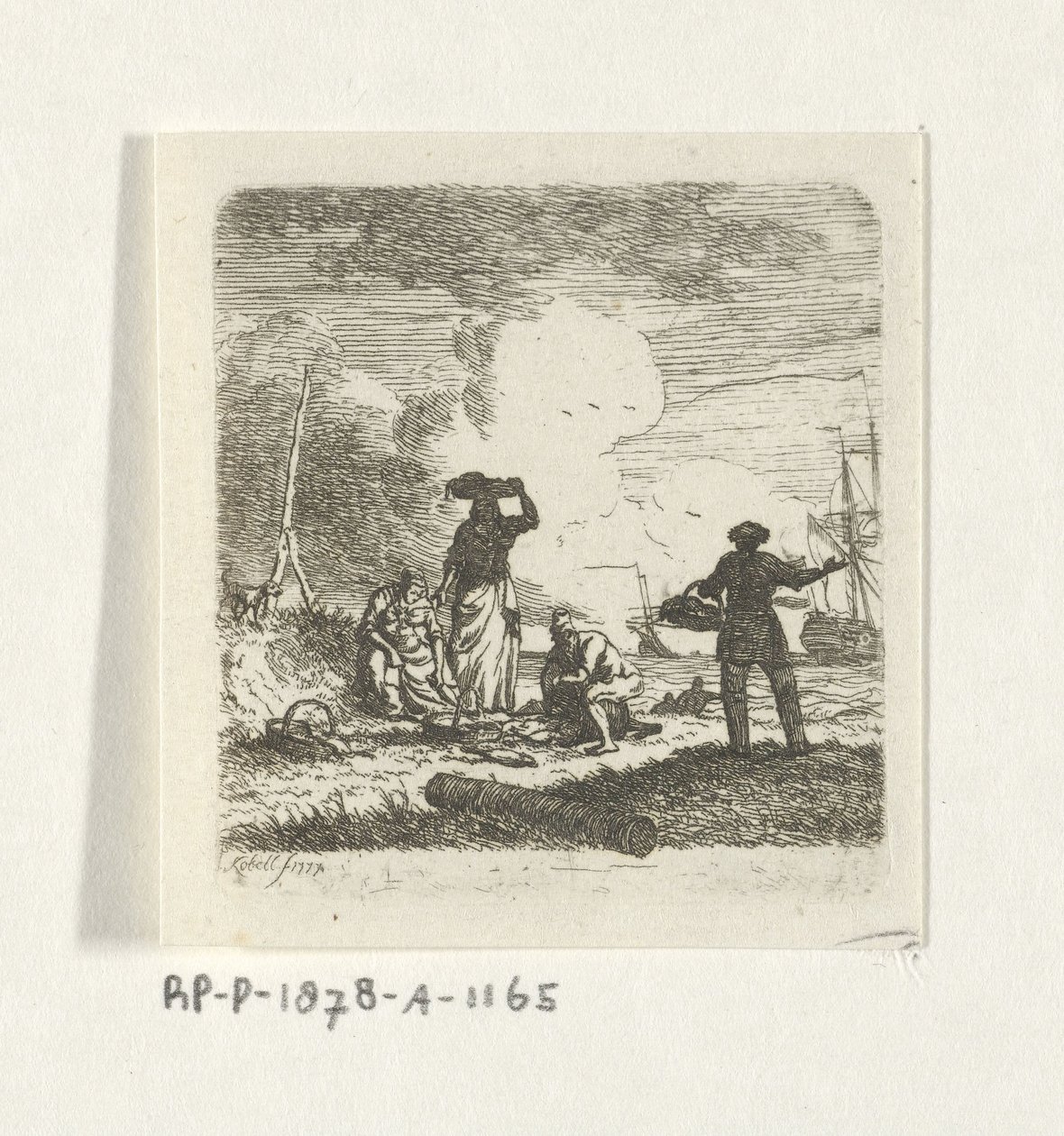 Fiskere på stranden av Hendrik Kobell
