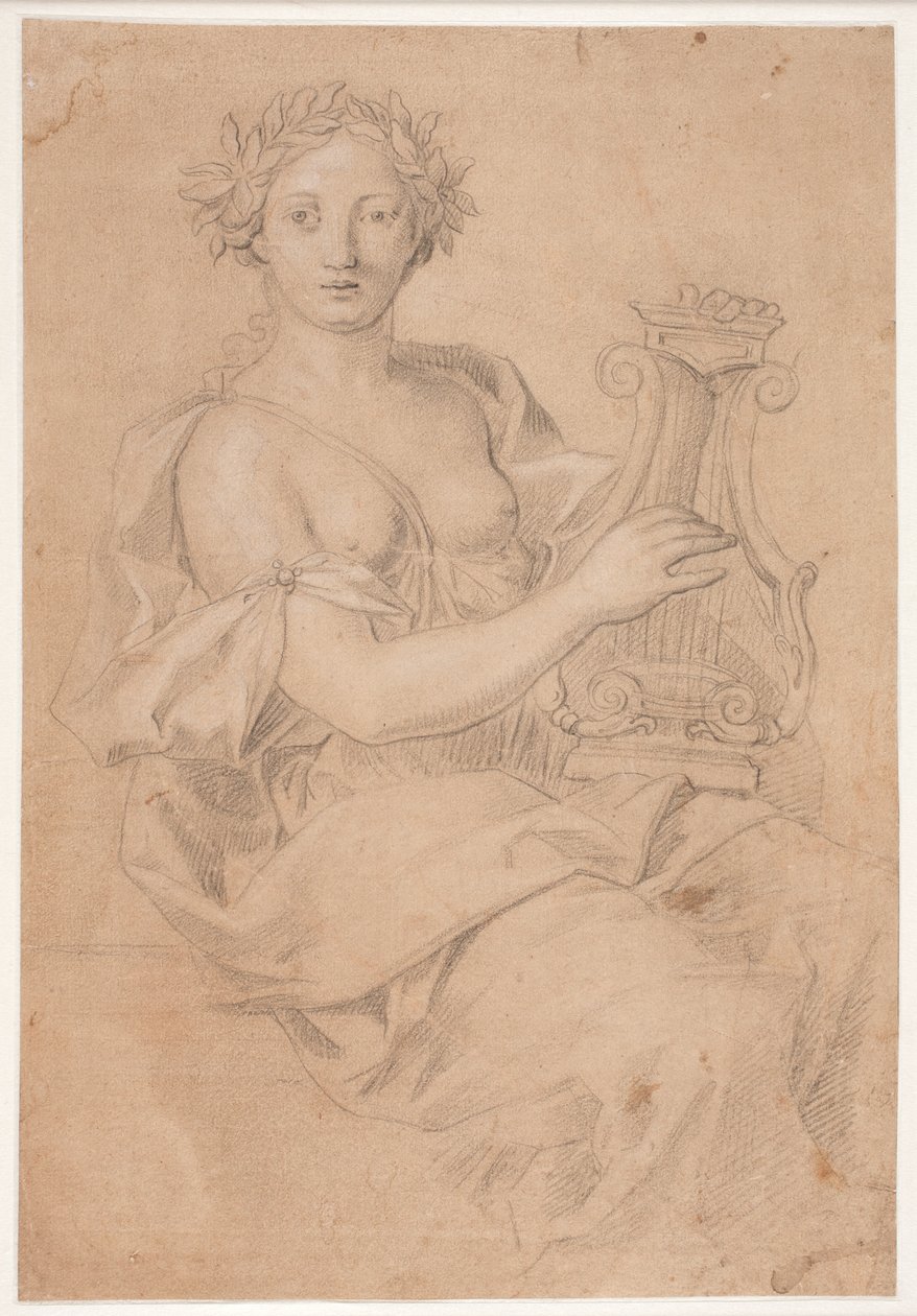 Lyrespillende muse (Erato?) av Hendrik Krock
