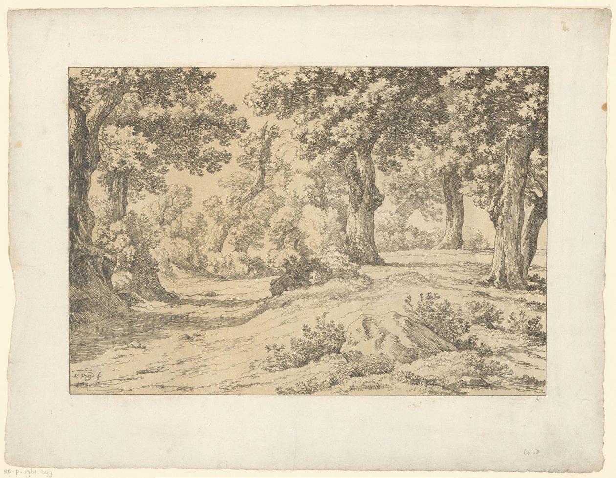 skogutsikt Tentamina Lithographica (serietittel) Italienske landskap (serietittel) av Hendrik Voogd