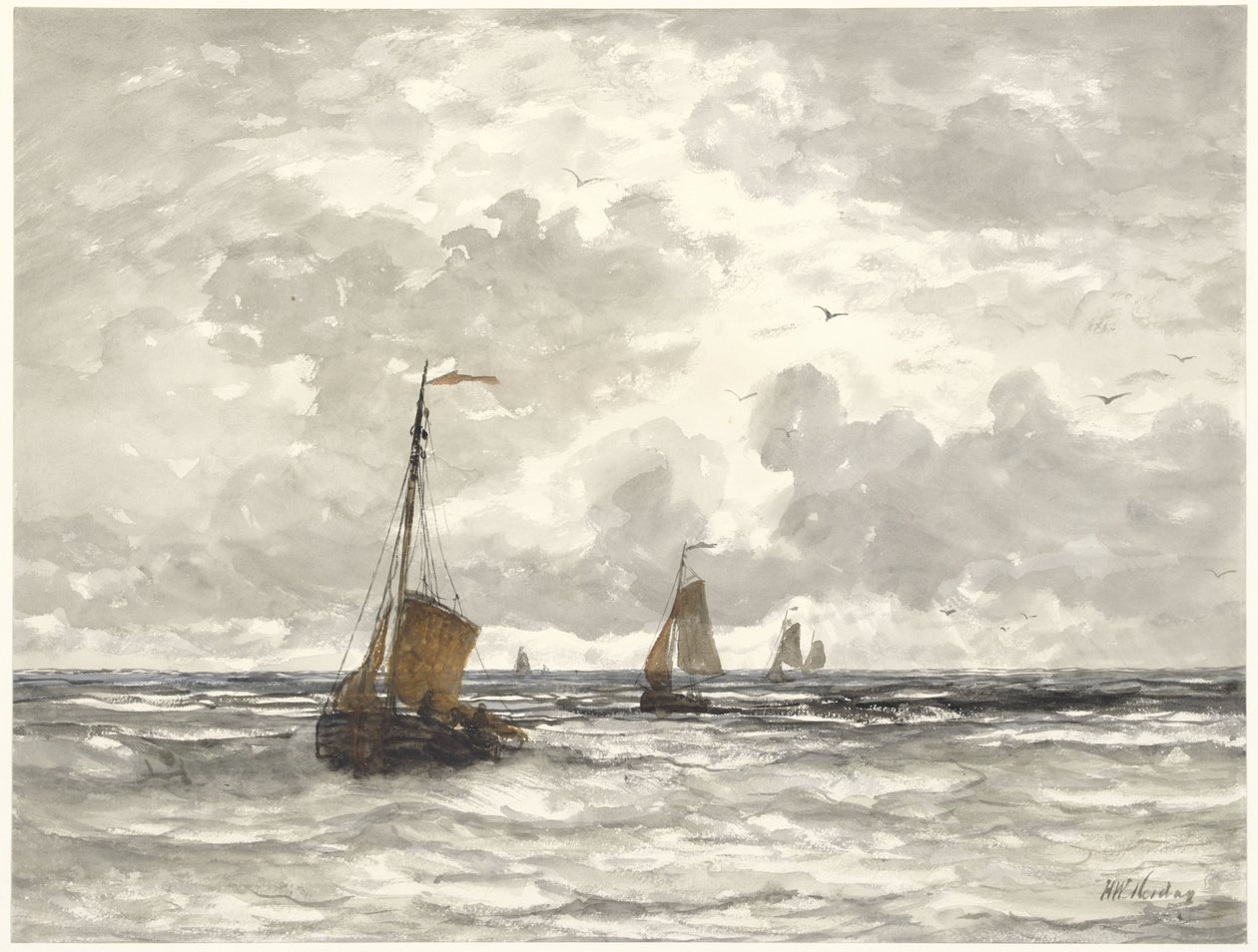 Fiskebåter på Breakers av Hendrik Willem Mesdag