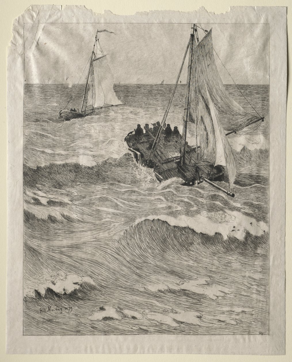 Marine scene av Hendrik Willem Mesdag
