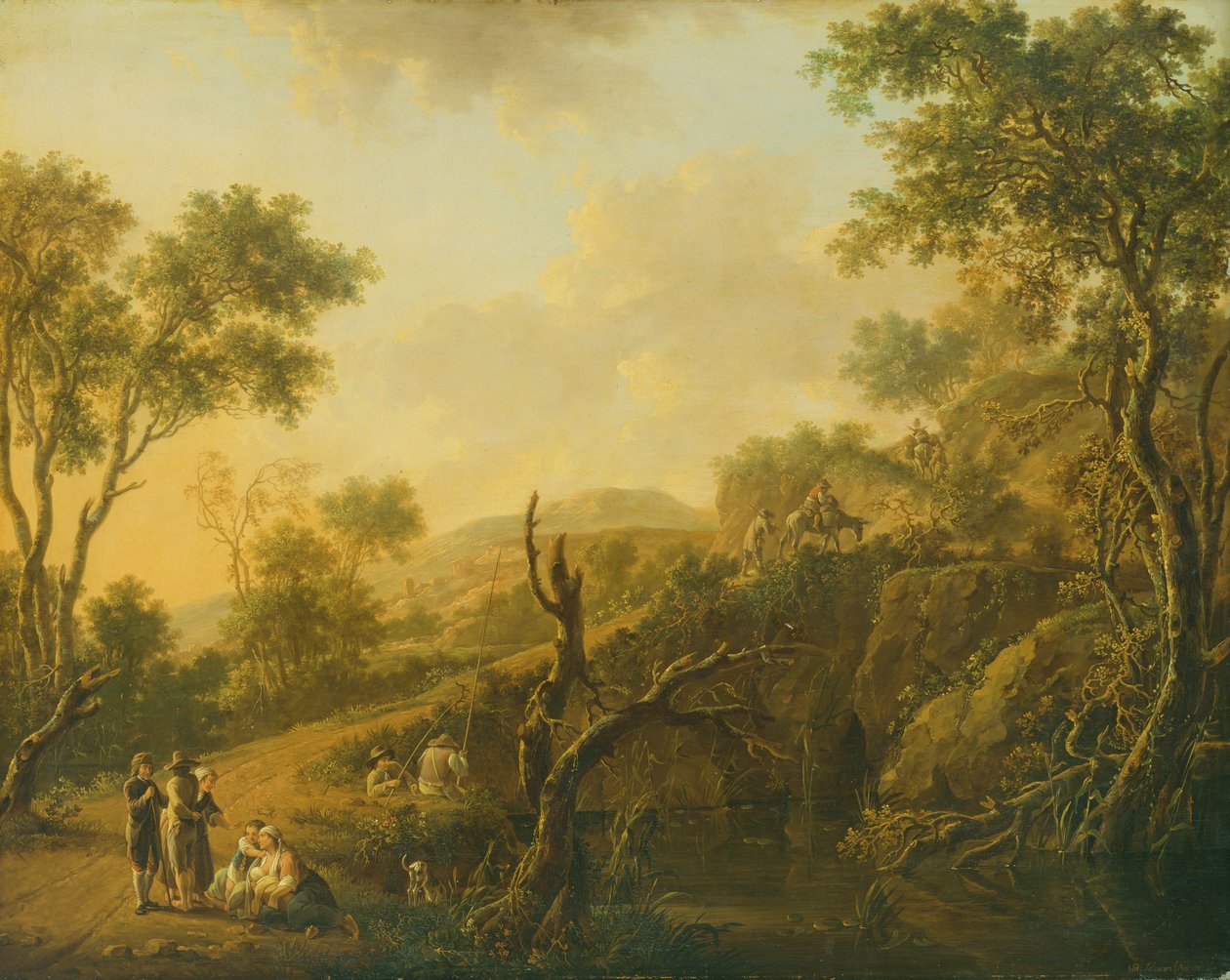 Italiensk landskap av Hendrik Willem Schweickardt