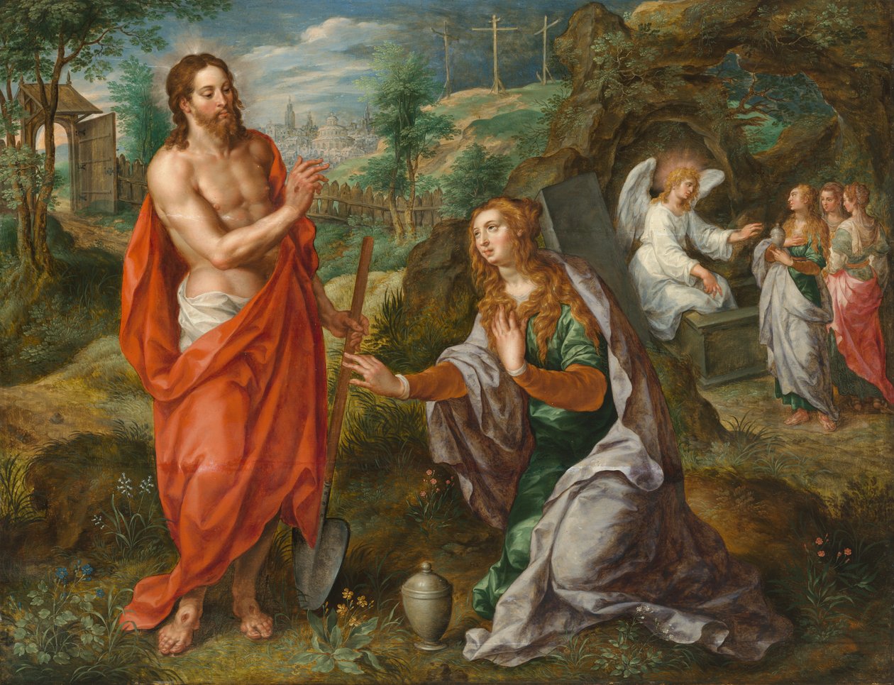 Noli Me Tangere (olje på panel) av Hendrik de Clerck