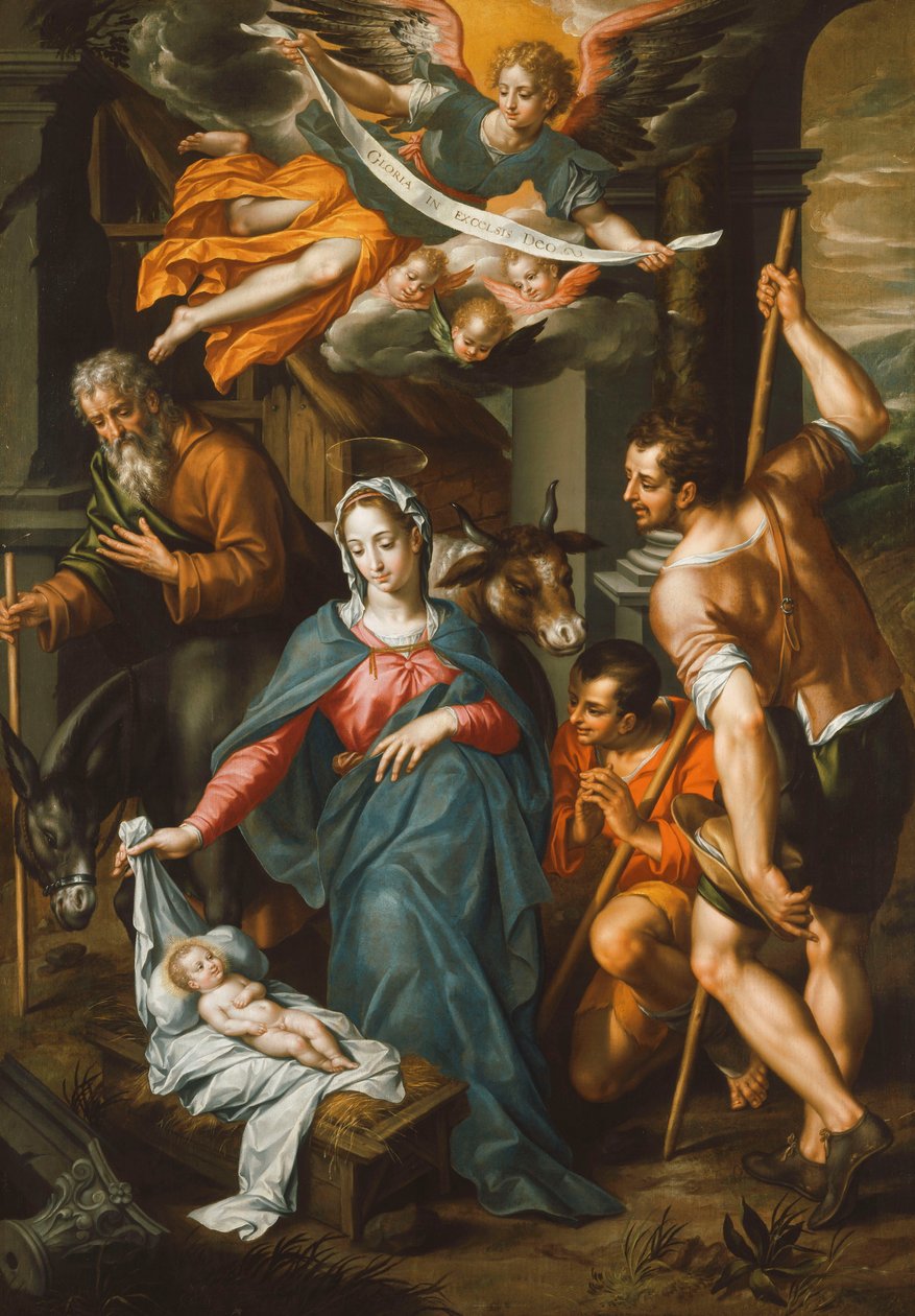 Hyrdenes tilbedelse, av Hendrick de Clerck