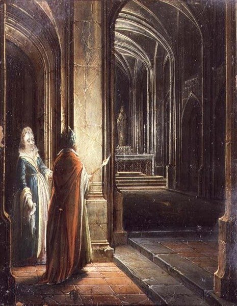 Figurer i en kirke av Hendrik the Younger Steenwyck