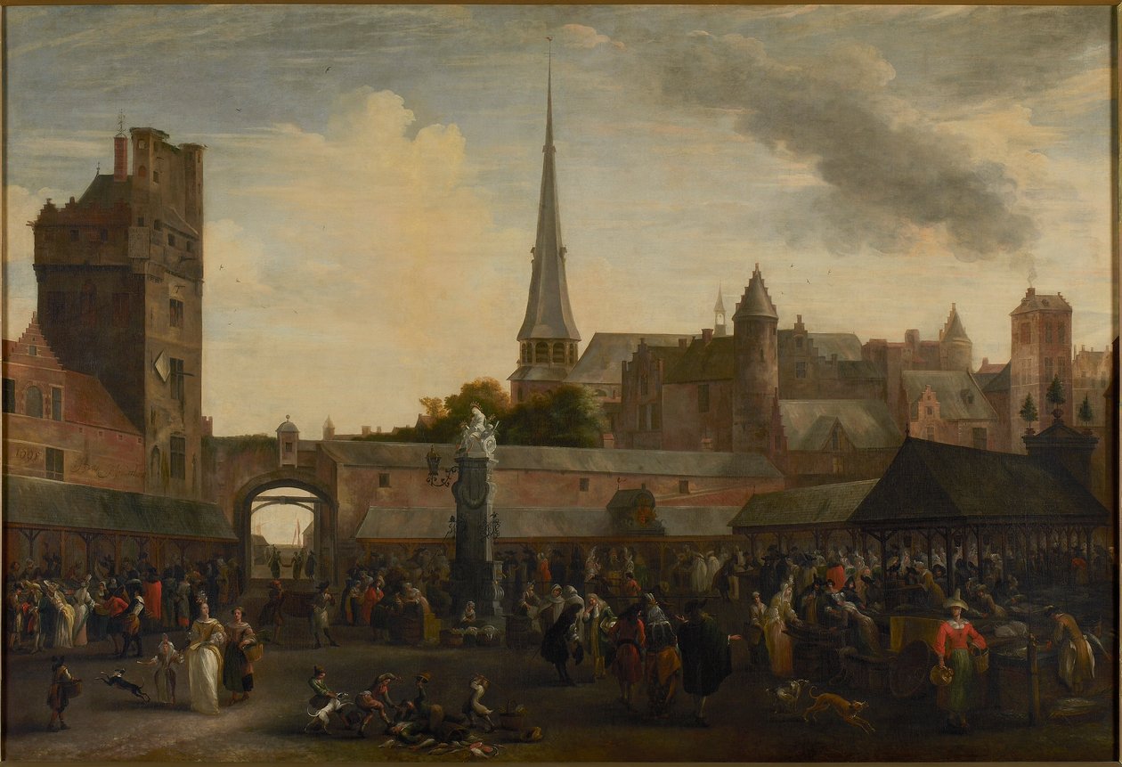 Fiskemarkedet i Antwerpen, 1695. av Hendrik van Minderhout