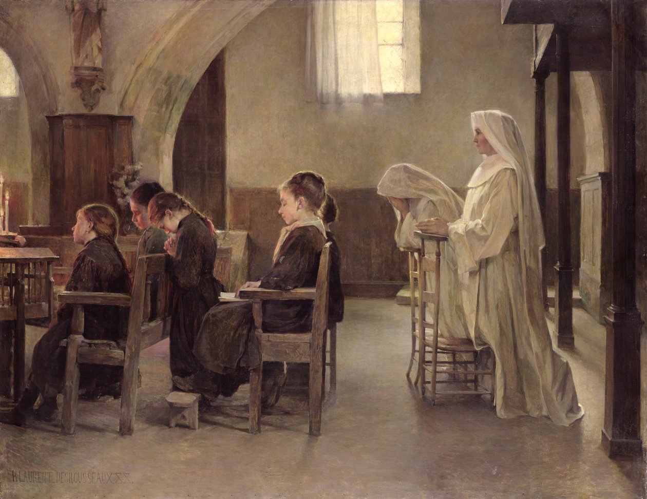 Kvelden for den første nattverden, før 1890 av Henri Alphonse Louis Laurent Desrousseaux