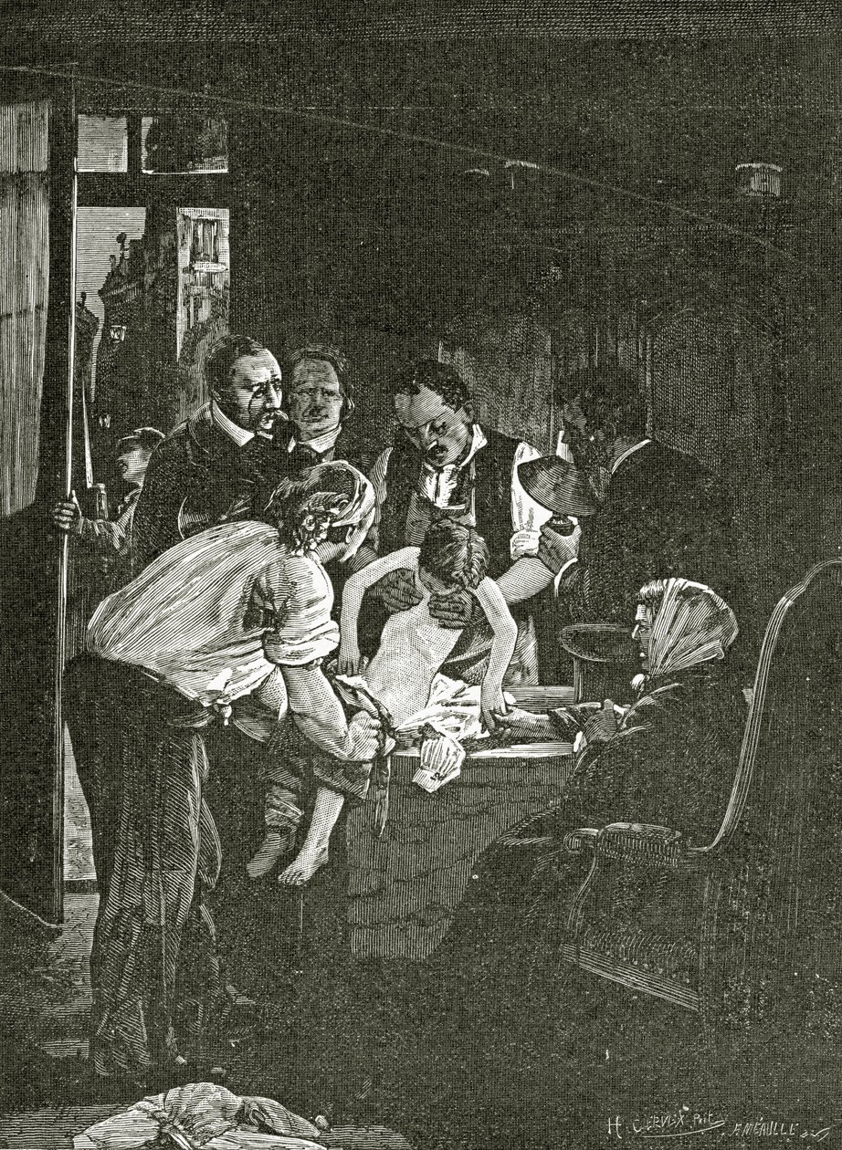 Remembrance of the Night of the 4, 19th Century (bw-gravering) av Henri Gervex