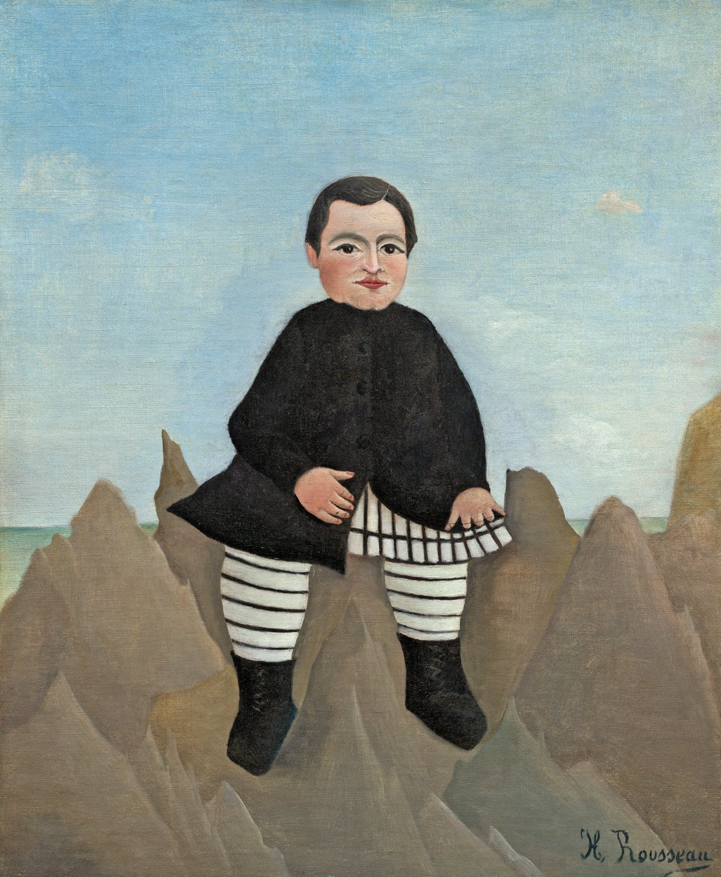 Boy on the Rocks, 1895-97 (olje på lin) av Henri Rousseau