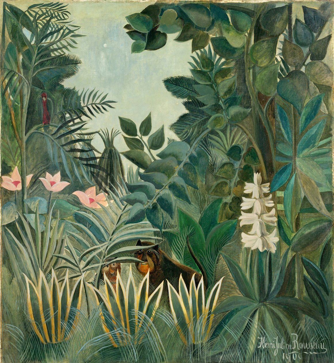 Ekvatorialjungelen, 1909 av Henri Rousseau