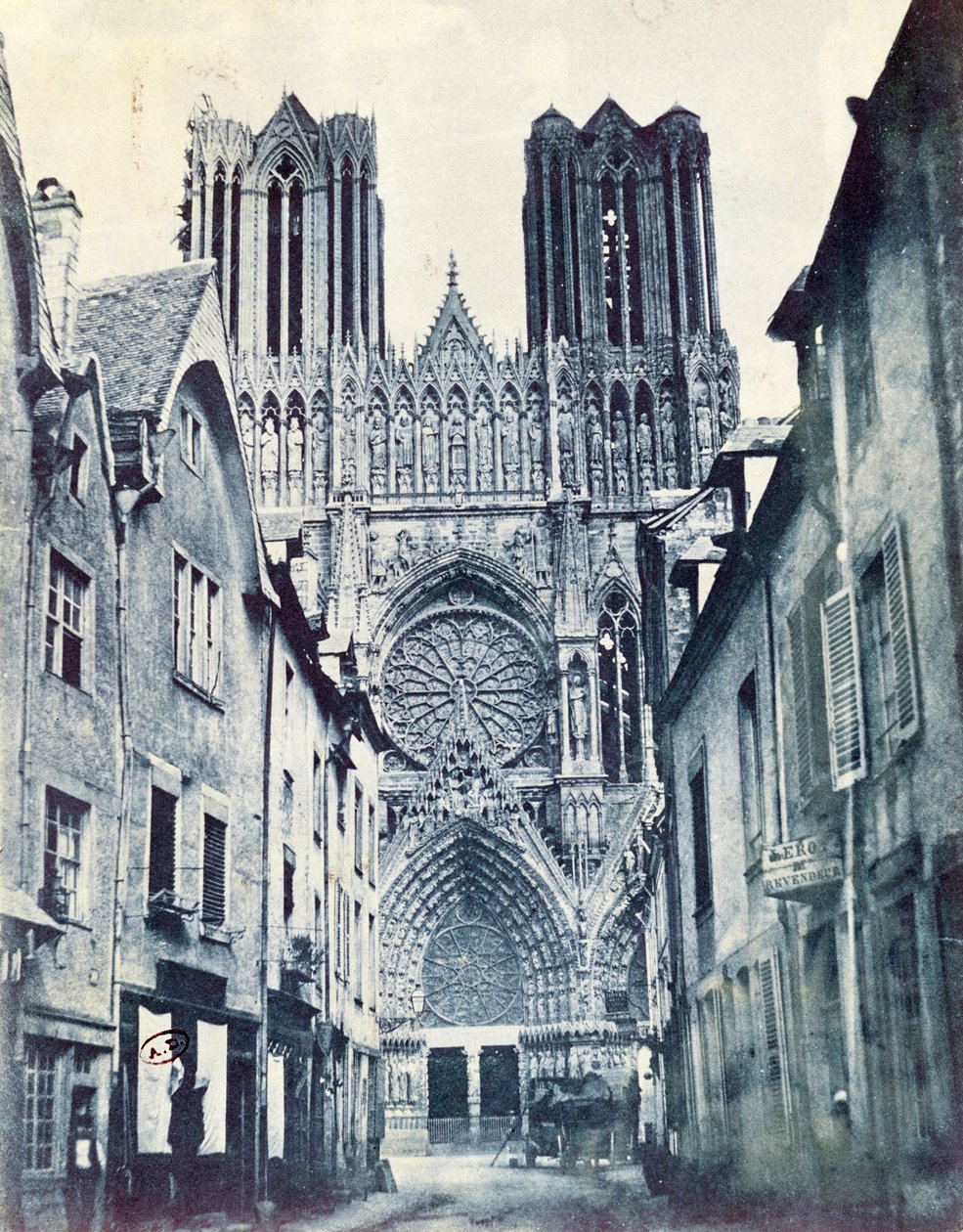 Reims katedral ca. 1851 (cyanotype) av Henri Jean Louis Le Secq