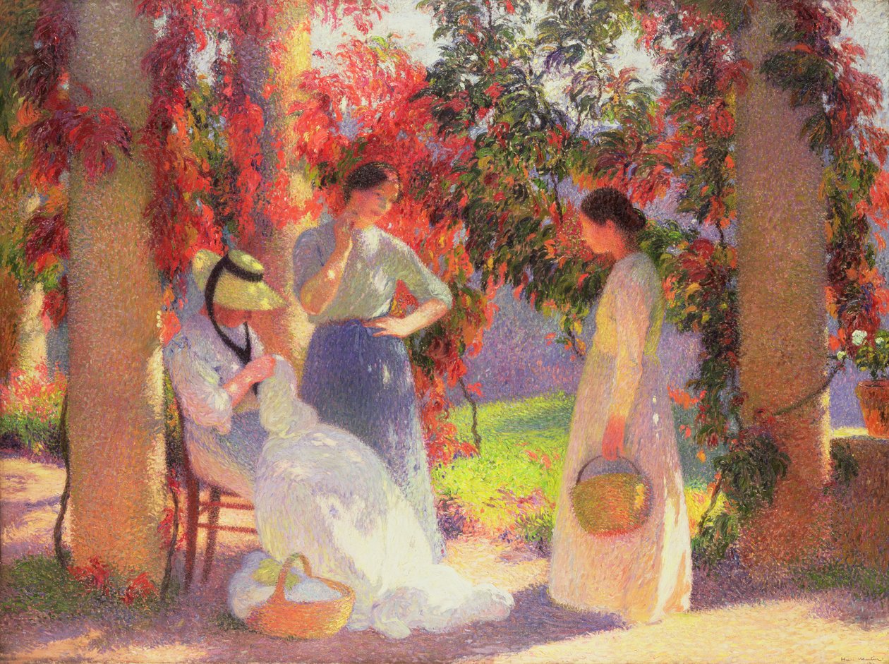 Syscene under pergolaen i Marquayrol, 1902 av Henri Martin