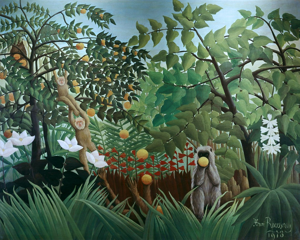 Eksotisk landskap, 1910 av Henri Rousseau