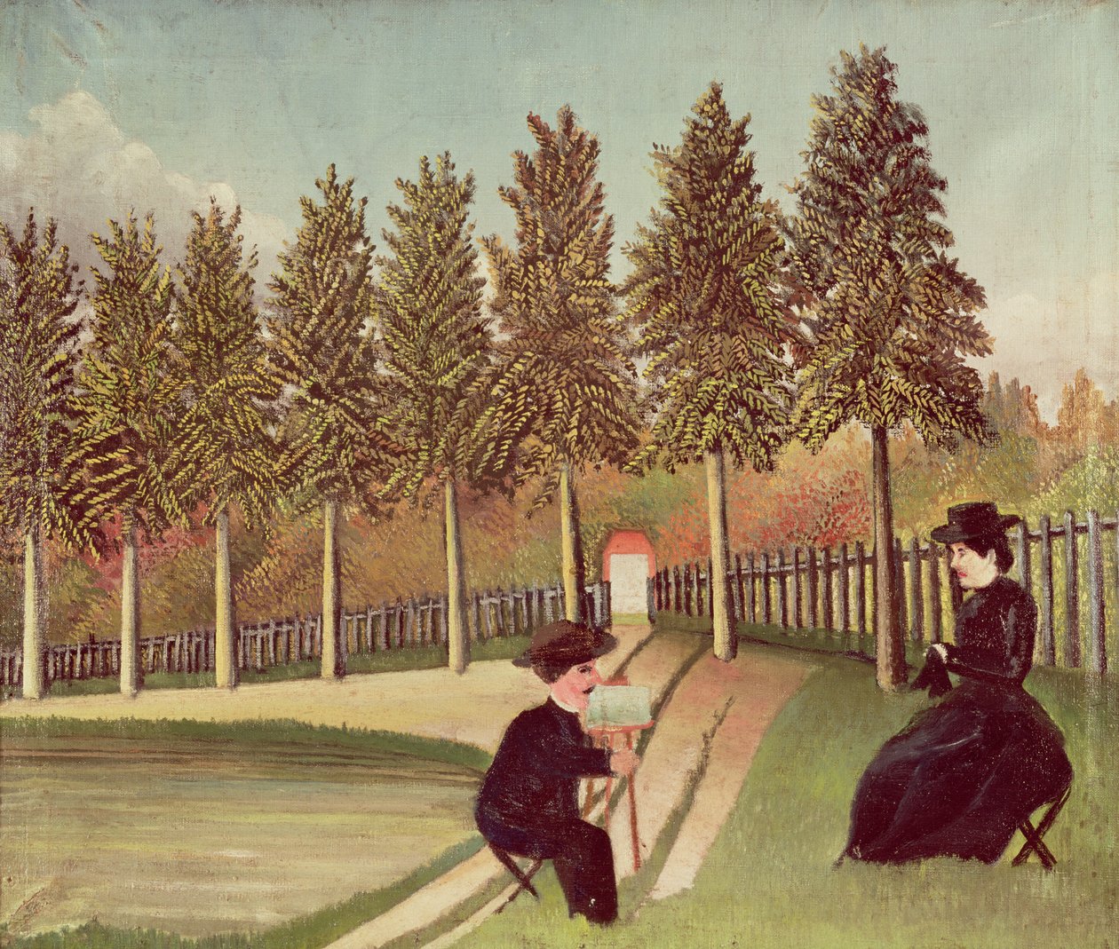 Kunstneren som maler sin kone, 1900-05 av Henri Rousseau