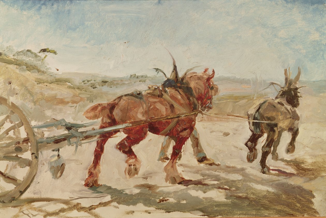 Team av hester i sele av Henri de Toulouse Lautrec