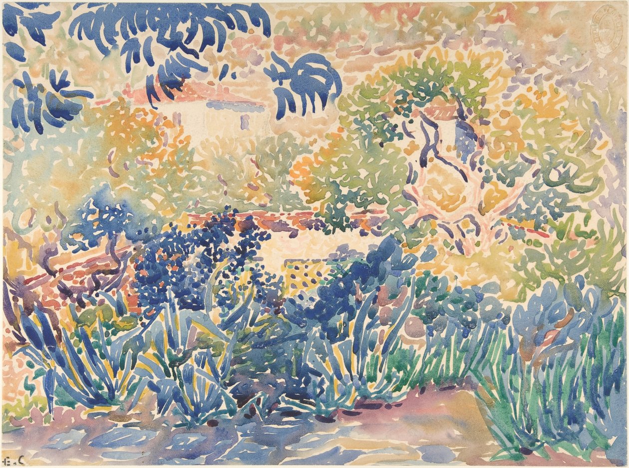 Kunstnerhagen i Saint-Clair, 1904-5 (wc) av Henri Edmond Cross