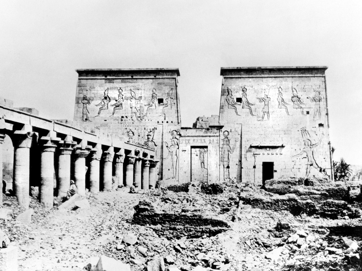 Temple of Isis, Philae, Nubia, Egypt, 1887 av Georges Henri Bechard