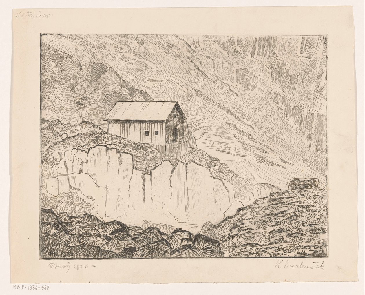Hus på et fjell av Henri Braakensiek (signed by artist)