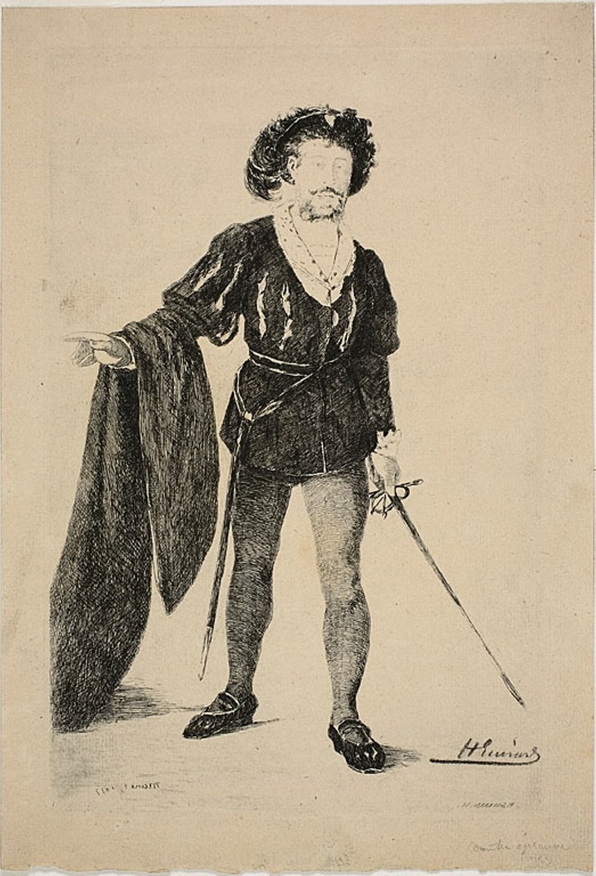 Faure i rollen som Hamlet av Henri Charles Guérard