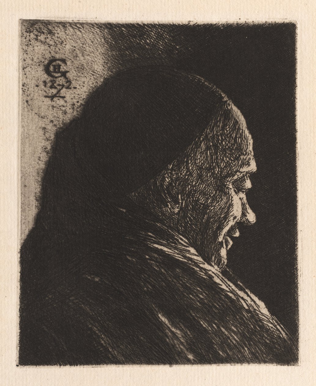 Leder for en gammel mann, 1872. av Henri Charles Guérard