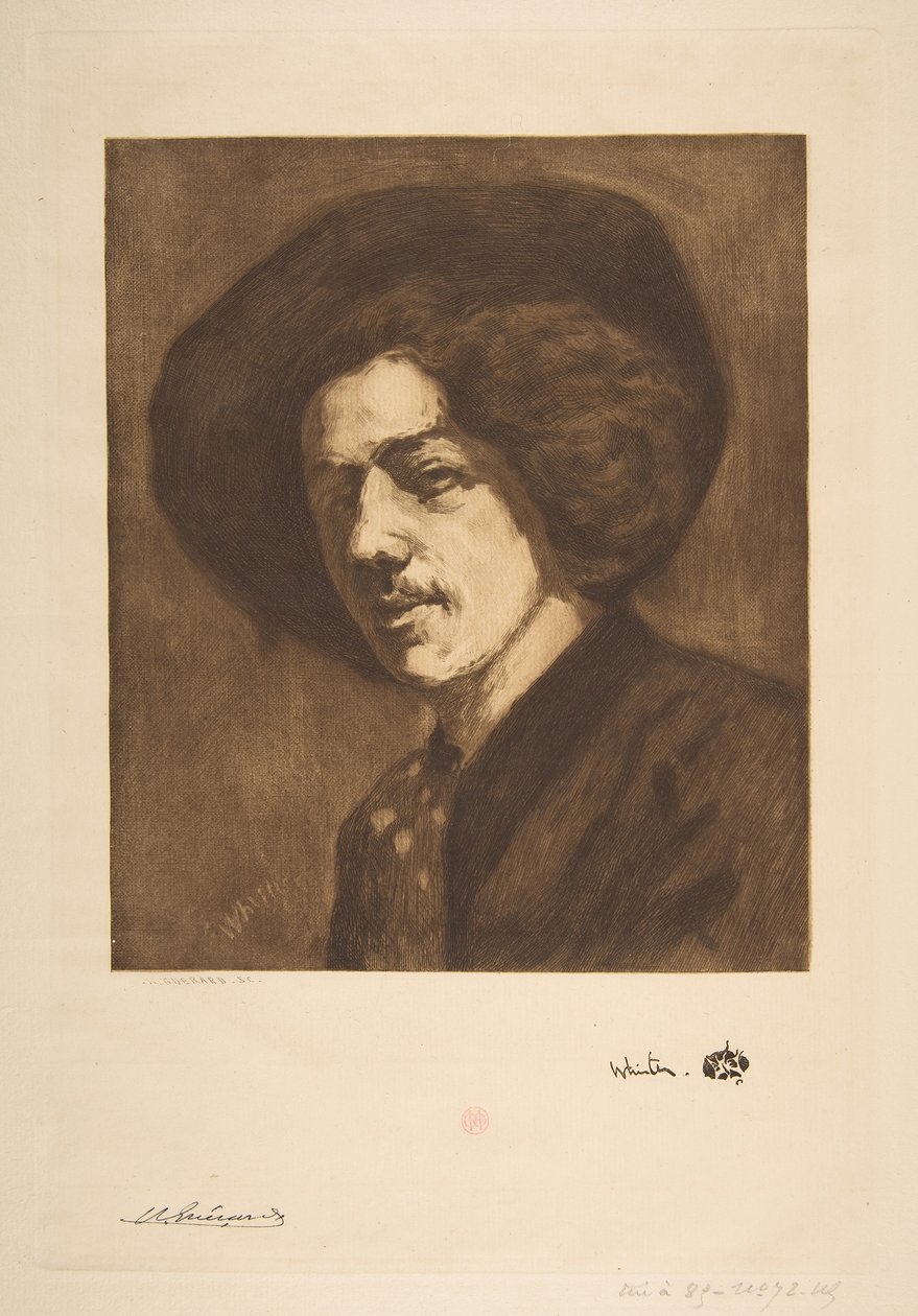 Whistlers Portrait of Himself, 1888. av Henri Charles Guérard