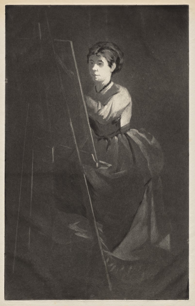 Ung kvinne ved et staffeli av Henri Charles Guérard