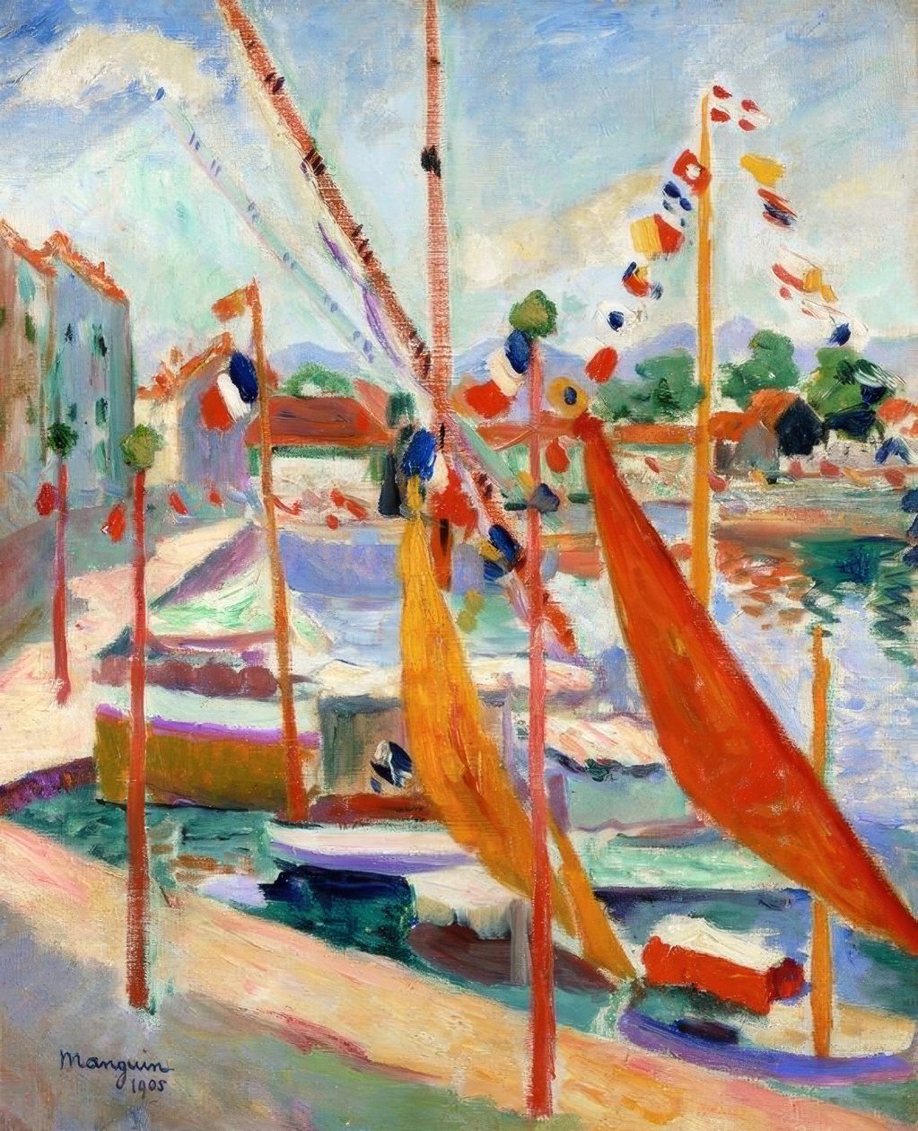 14. juli i St. Tropez av Henri Charles Manguin