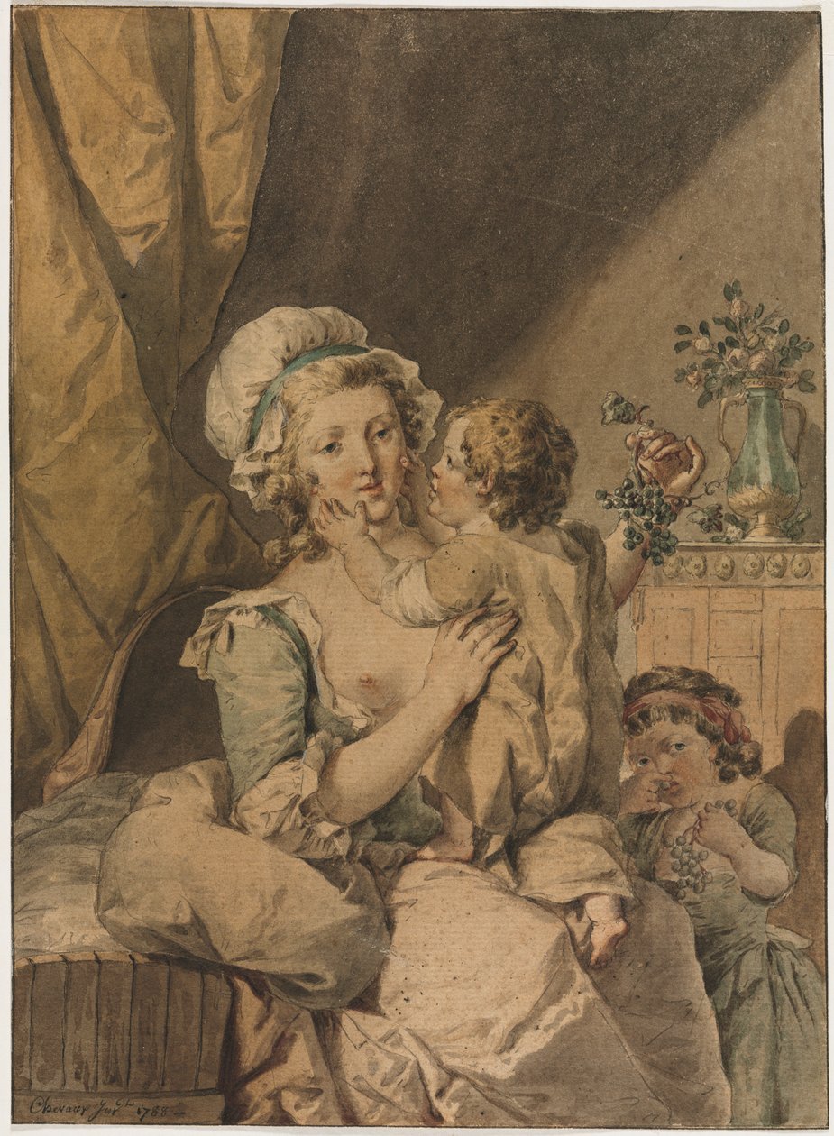 Mor med to barn, 1788. av Henri Chevaux