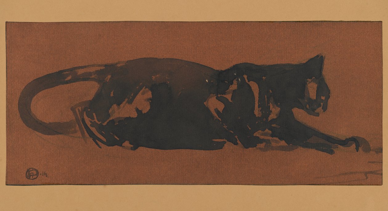 Svart katt (wc) av Henri Deluermoz