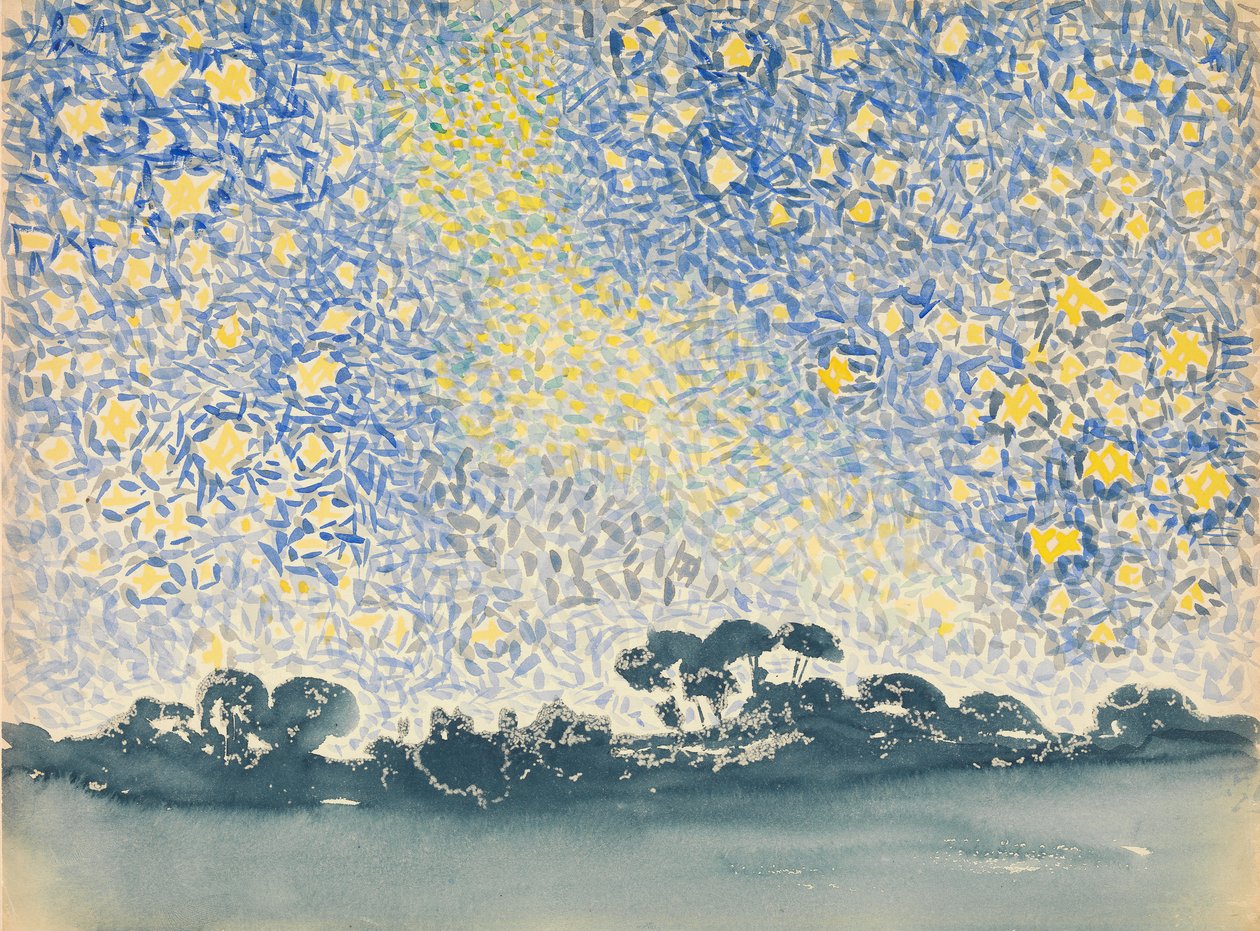 Landskap med stjerner, ca. 1905-1908. av Henri Edmond Cross