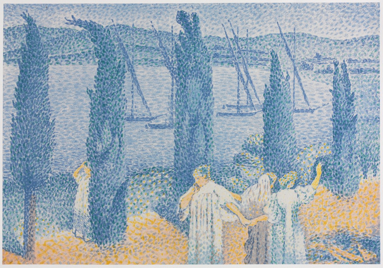 The Promenade (Landskap med sypresser) av Henri Edmond Cross