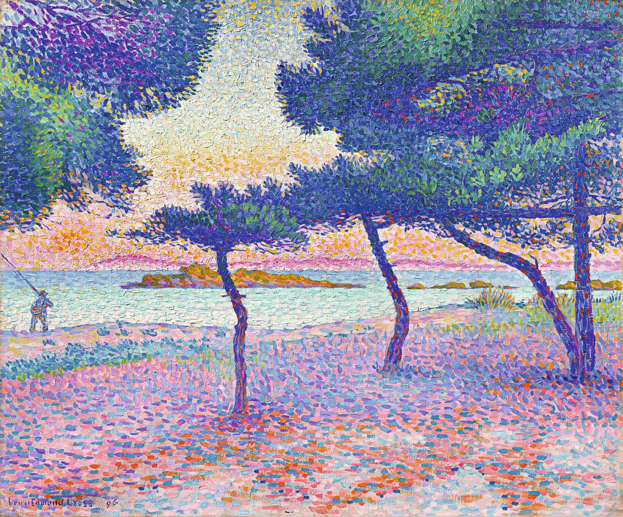 Stranden ved Saint-Clair, 1896. av Henri Edmond Cross